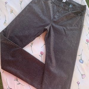 Women’s H&M Skinny Pants Black With Colorful Glitter Sparkle Sz US 8 / EUR 38